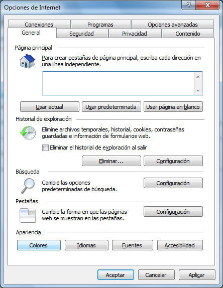 Ventana de Configuración de Internet Explorer / Foto: Yahoo! Editorial