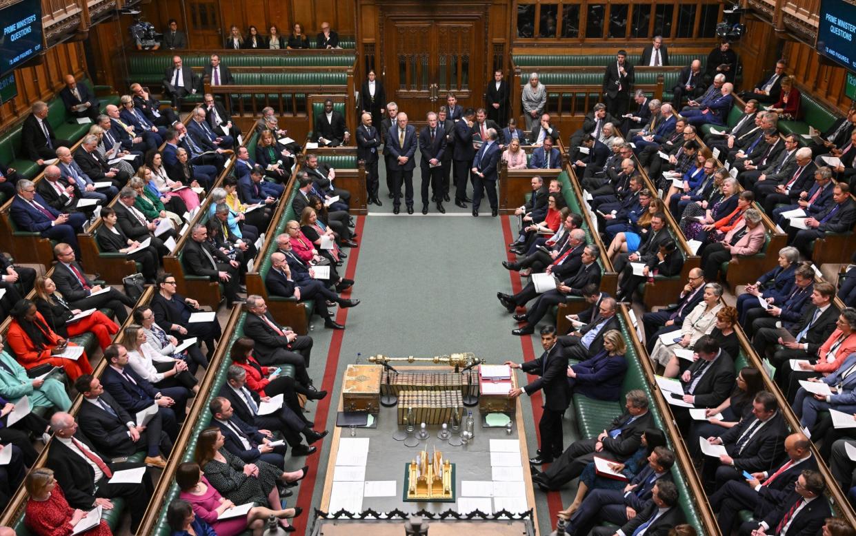 Rishi Sunak speaks in the House of Commons during his time as prime minister