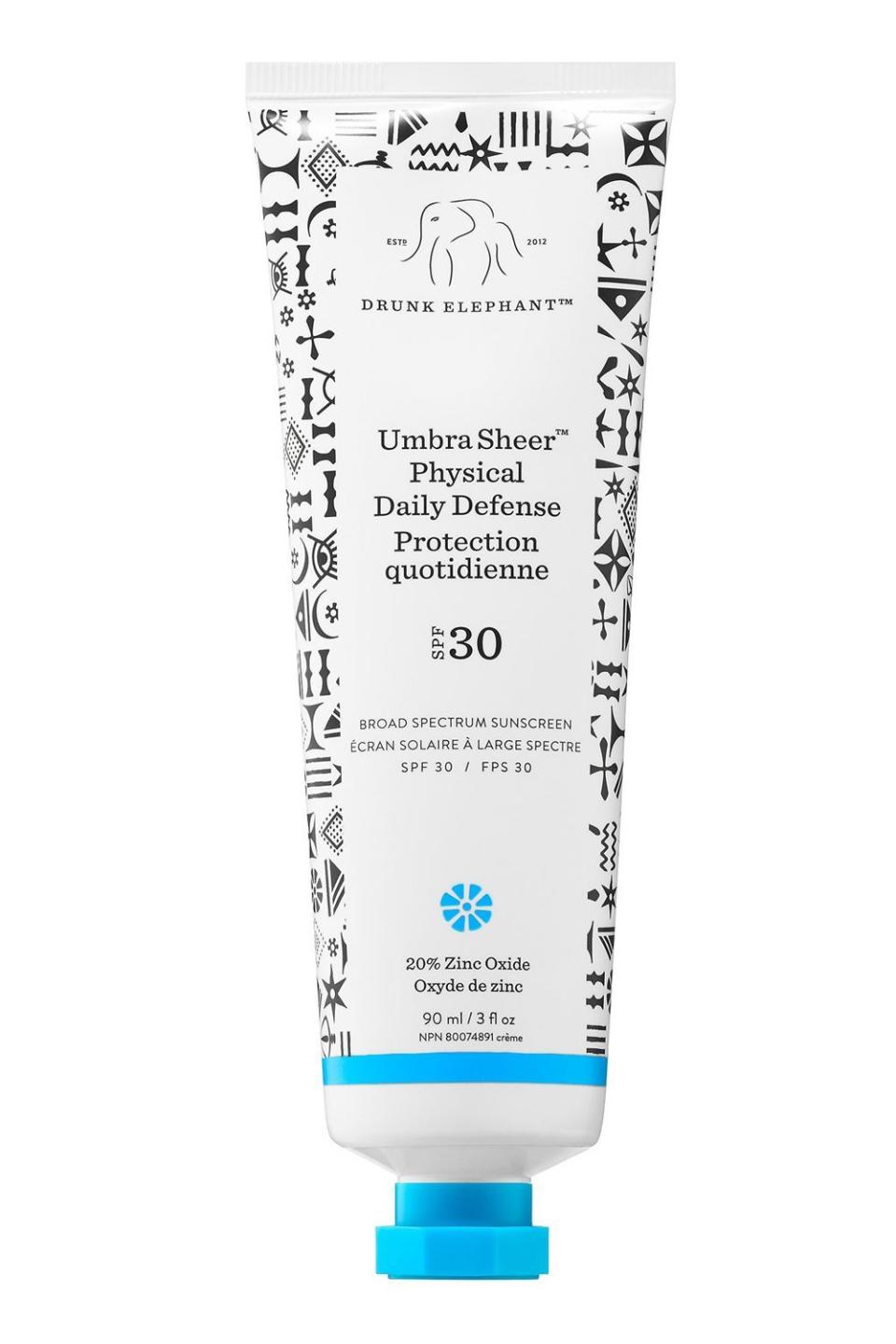 15) Drunk Elephant Umbra Sheer Physical Daily Defense SPF 30