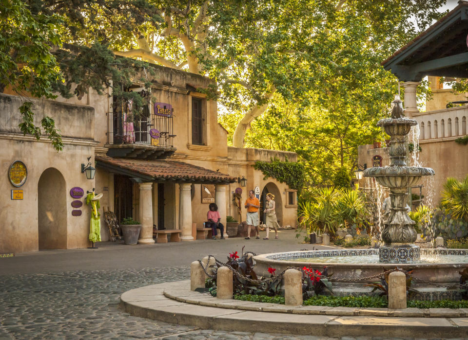 A fountain inside a courtyard at Tlaquepaque in Sedona, Arizona