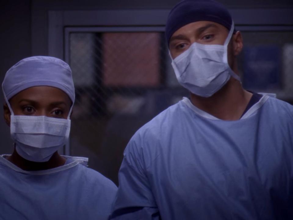 Jerrika Hinton and Jesse Williams on "Grey's Anatomy."