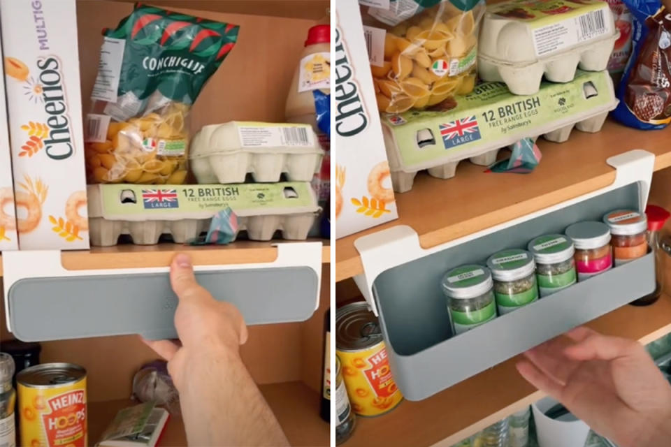 TikTok kitchen hack spice rack