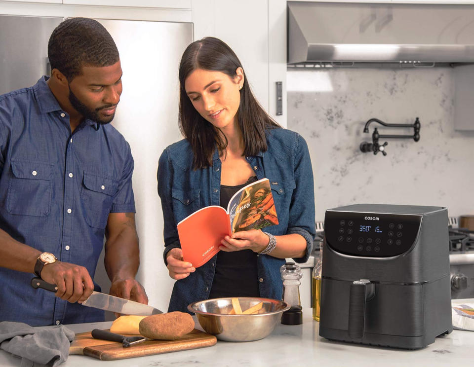 the air fryer on a kitchen counter