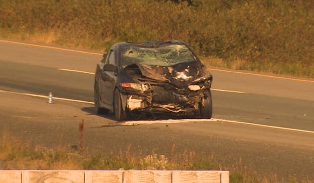 The RCMP is investigating a fatal crash that happened Tuesday morning on the Trans-Canada Highway near Paddy's Pond.  (Ted Dillon/CBC - image credit)