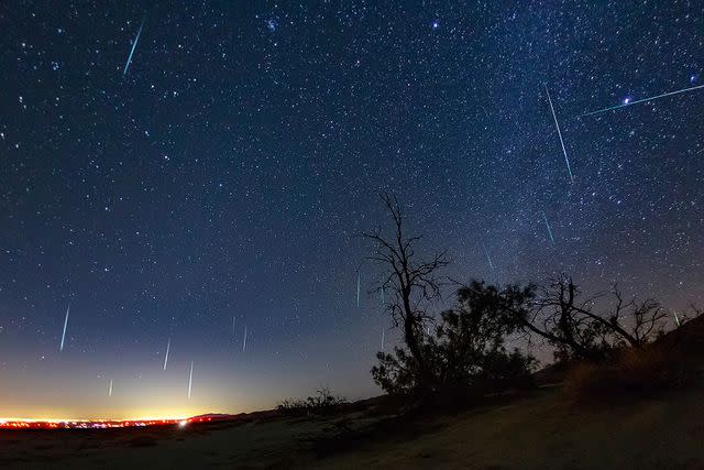 Getty Meteor showers in the night sky.