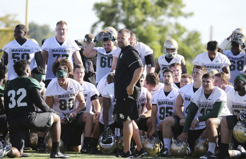 Matt Rhule arrived at Baylor after back-to-back 10-win seasons at Temple. (Rod Aydelotte/Waco Tribune-Herald via AP, File)