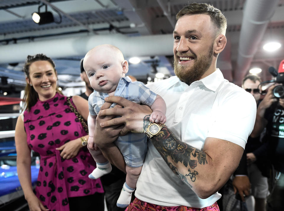 Conor McGregor’s son Conor Jack has a new little sibling in tow for 2019.(Getty Images)