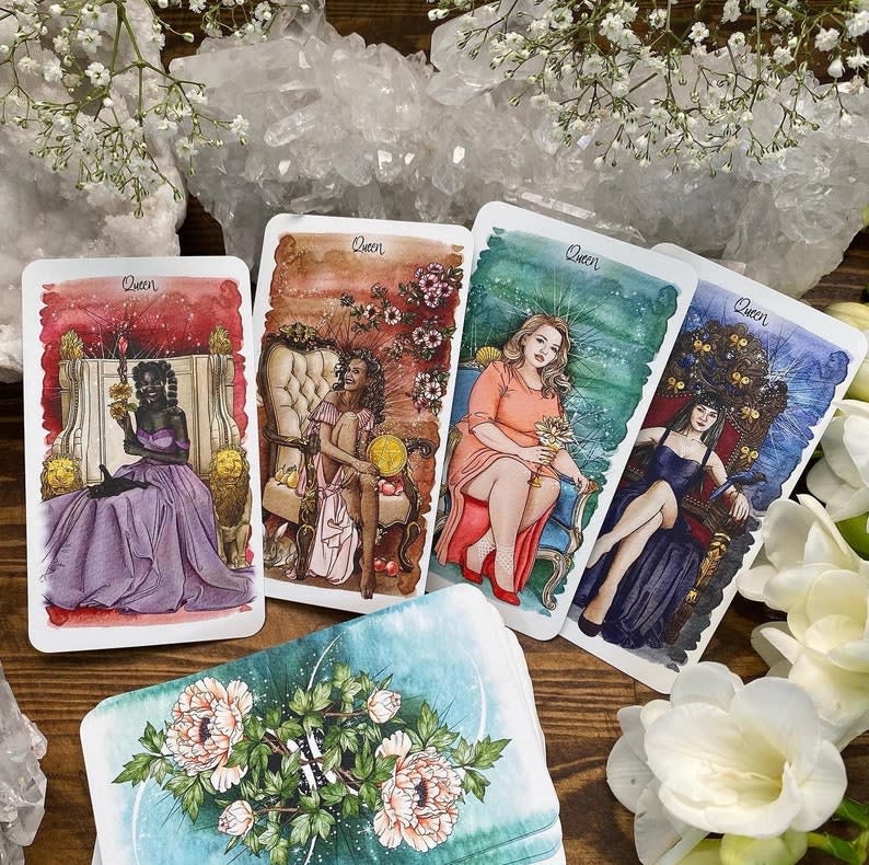 The Unfolding Path Tarot, 1st edition indie deck - a bright and colourful, diverse and inclusive tarot card deck. (Etsy / Etsy)