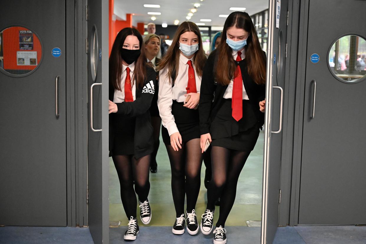 Face masks are now mandatory for pupils in year 7 and above in classrooms where social distancing cannot be maintained (Jeff J Mitchell/Getty Images)