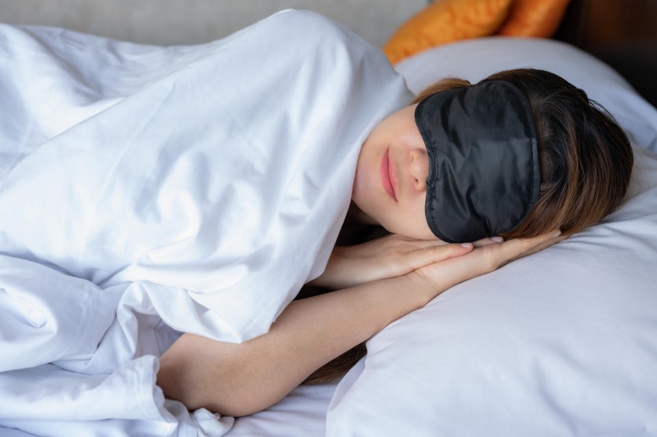 A sleep mask can block out light when sleeping