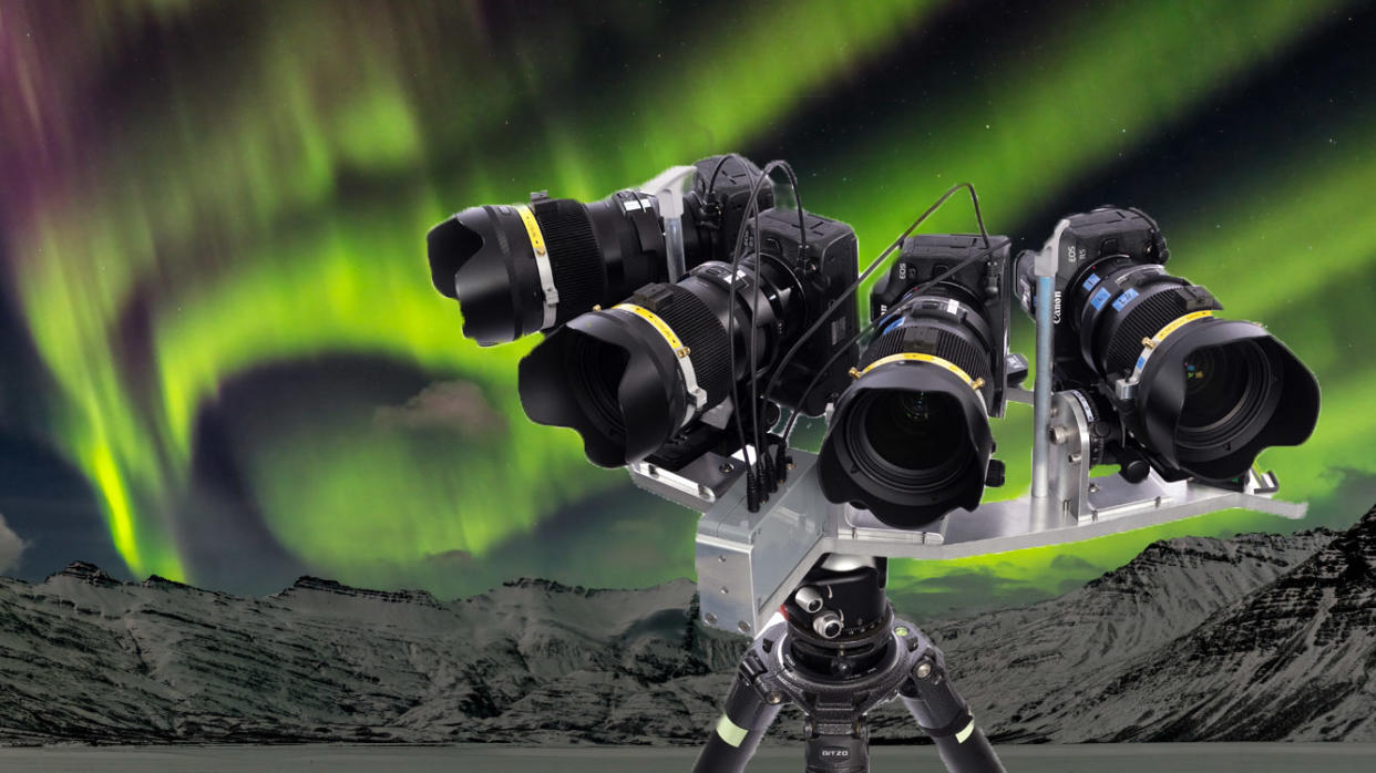  Rayed Bands over Kálfafellsstaður’ was shot using four Canon R5 cameras each with a 40mm lens 