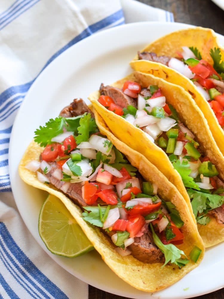 Marinated Flank Steak Tacos With Pico de Gallo