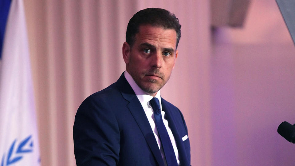 Hunter Biden speaks on stage at the World Food Program USA's Annual McGovern-Dole Leadership Award Ceremony at Organization of American States on April 12, 2016 in Washington, DC.  (Teresa Kroeger/Getty Images for World Food Program USA)