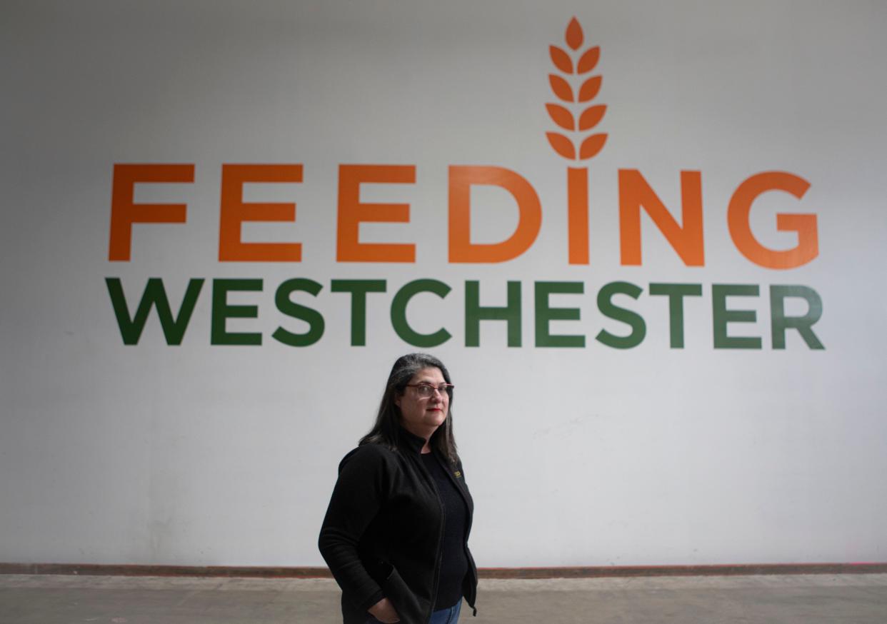 Karen C. Erren, President and CEO of Feeding Westchester, photographed March 26, 2024 at the organizations headquarters and food distribution center in Elmsford.