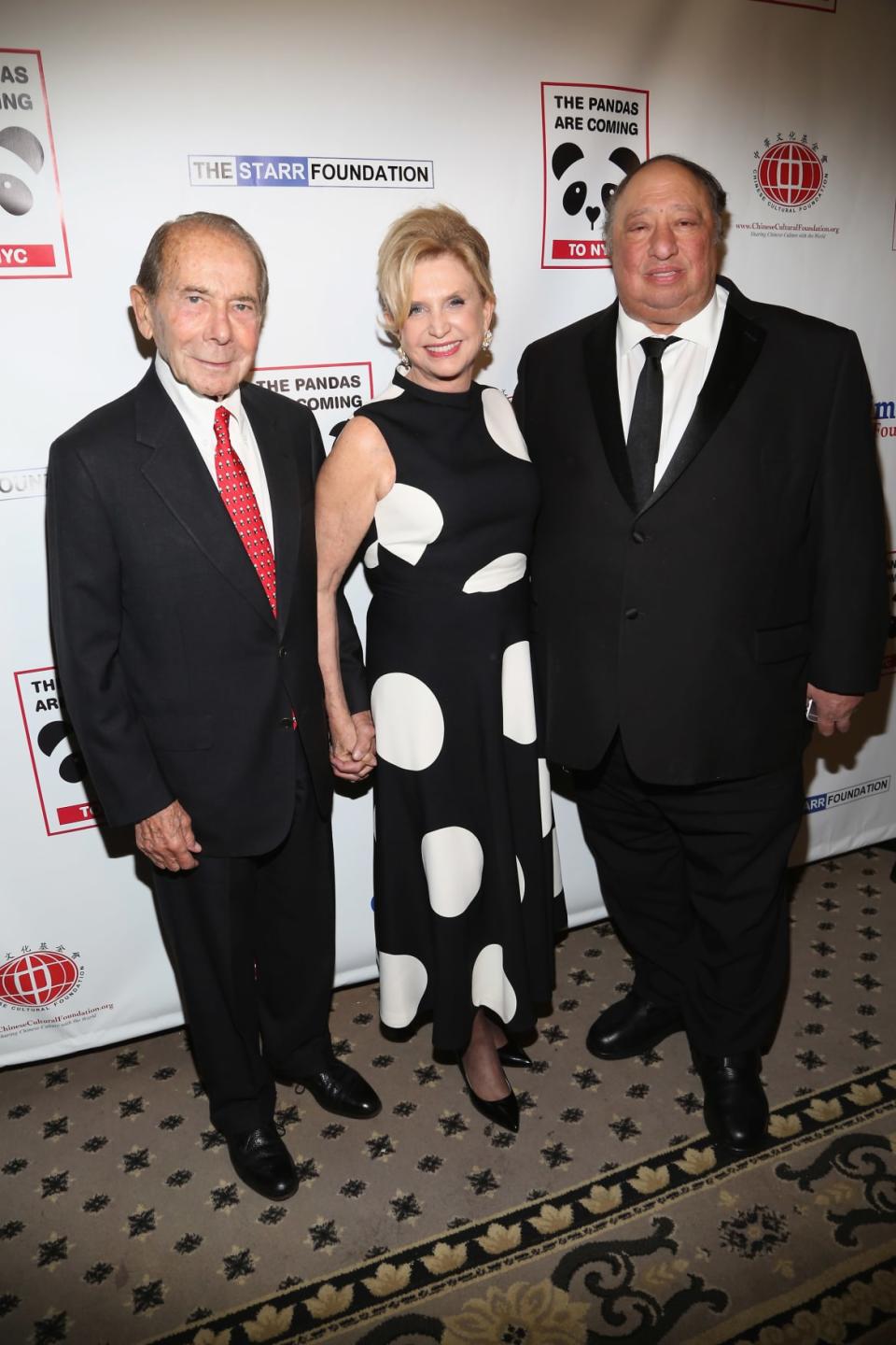 <div class="inline-image__caption"><p>Maurice Greenberg, Rep. Carolyn Maloney, and John Catsimatidis attend First Annual Black & White Panda Ball at The Waldorf-Astoria Starlight Roof in 2017.</p></div> <div class="inline-image__credit">Sylvain Gaboury/Getty</div>