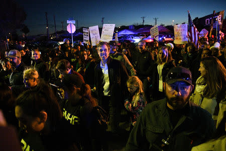 Beto O'Rourke, the Democratic former Texas congressman, participates in an anti-Trump march in El Paso, Texas, U.S., February 11, 2019. REUTERS/Loren Elliott