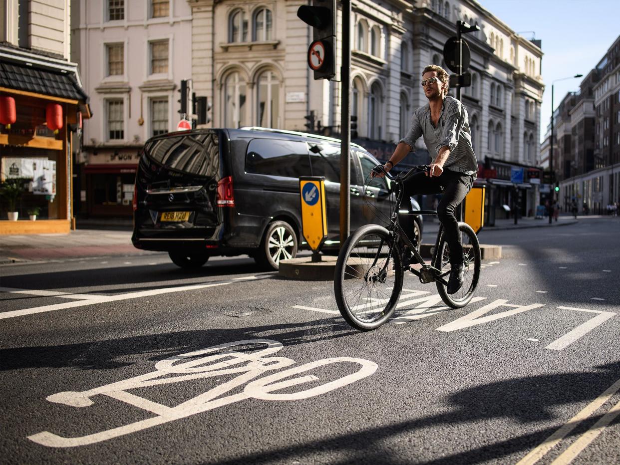 A man cycling in London: Getty Images