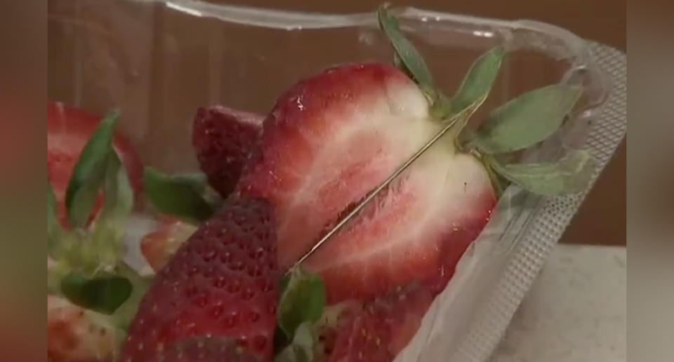 Needles have been found in fruit across Australia. Source: 7News