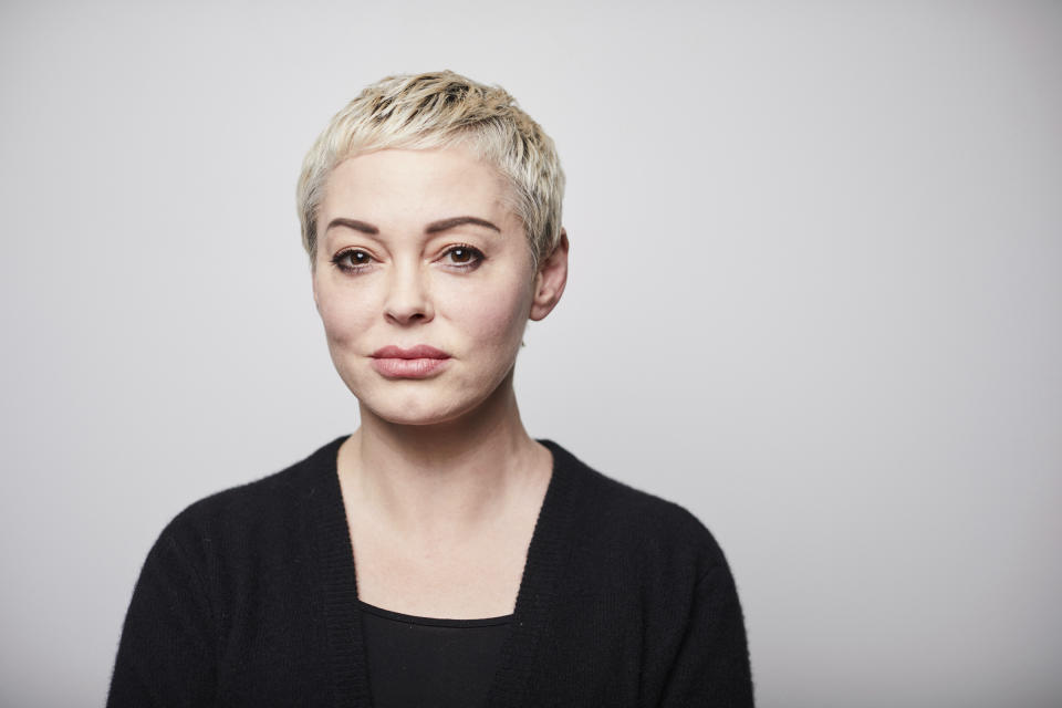 In this Friday, January 3, 2020 photo, Rose McGowan poses for a portrait in New York. (Photo by Matt Licari/Invision/AP)