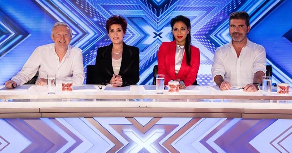 The X Factor 2016 judging panel: Louis Walsh, Sharon Osbourne, Nicole Scherzinger and Simon Cowell (Copyright: ITV)