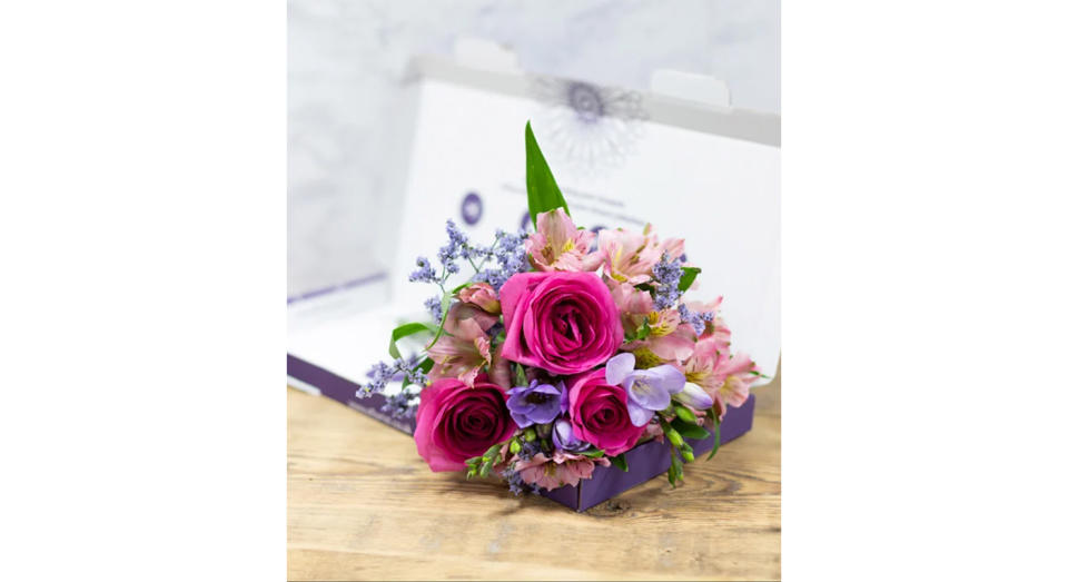 This pink and lilac floral mix comes with next-day delivery, perfect for last-minute surprises.