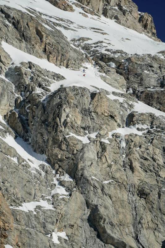 Kai Jones skis the Grand Teton.<p>Photo: Chris Figenshau/TGR</p>