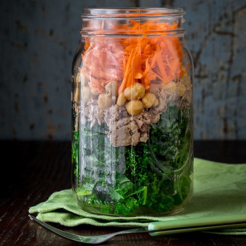 Mason Jar Power Salad with Chickpeas & Tuna