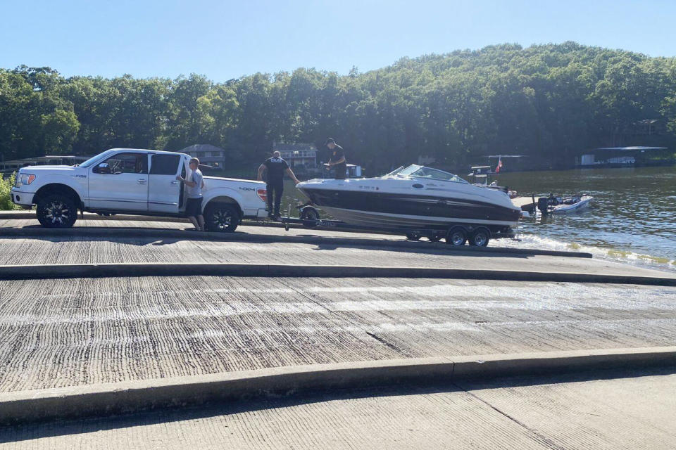 Multiple people were injured in a boat explosion on Missouri's Lake of the Ozarks on June 15, 2021. (Marina Silva / via KY3)