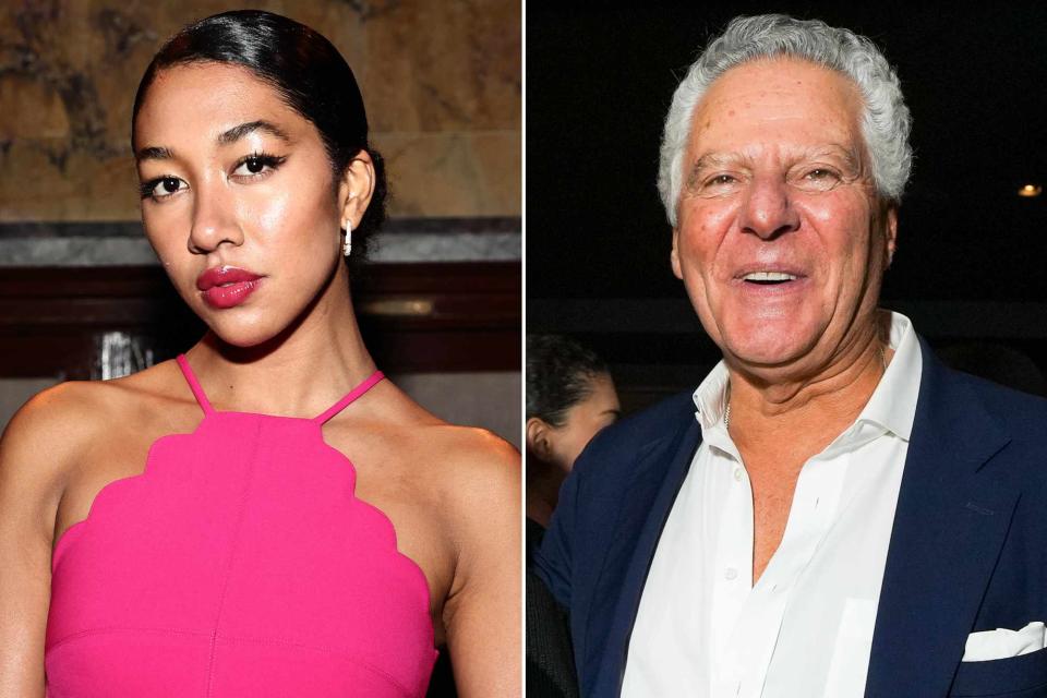 <p>Jamie McCarthy/Getty ; Sean Zanni/Getty</p> Aoki Lee Simmons attends the Prabal Gurung show during New York Fashion Week on February 10, 2023. ; Vittorio Assaf attends the Grand Opening Of Serafina Madison on February 07, 2023 in New York City.  