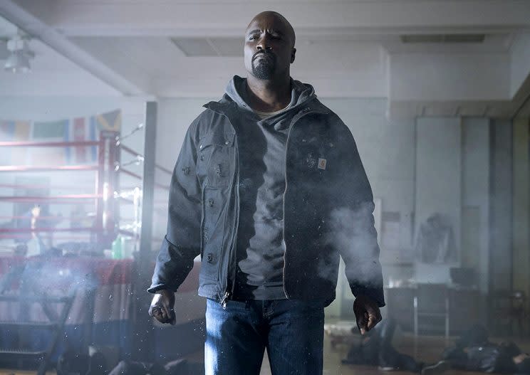 Mike Colter in 'Luke Cage' (Credit: Myles Aronowitz/Netflix)