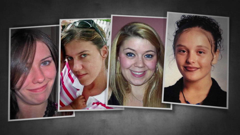 The Gilgo Four. From left, Maureen Brainard-Barnes, Amber Costello, Megan Waterman and Melissa Barthelemy. / Credit: CBS News