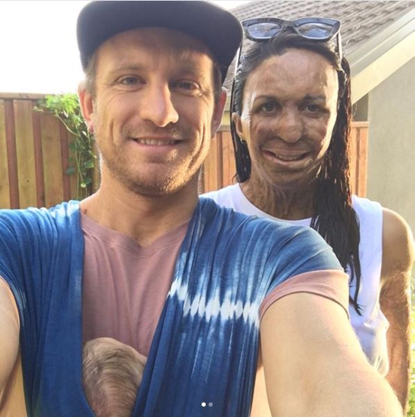 Turia Pitt shares first family photo one week after her son's birth. Photo: Instagram