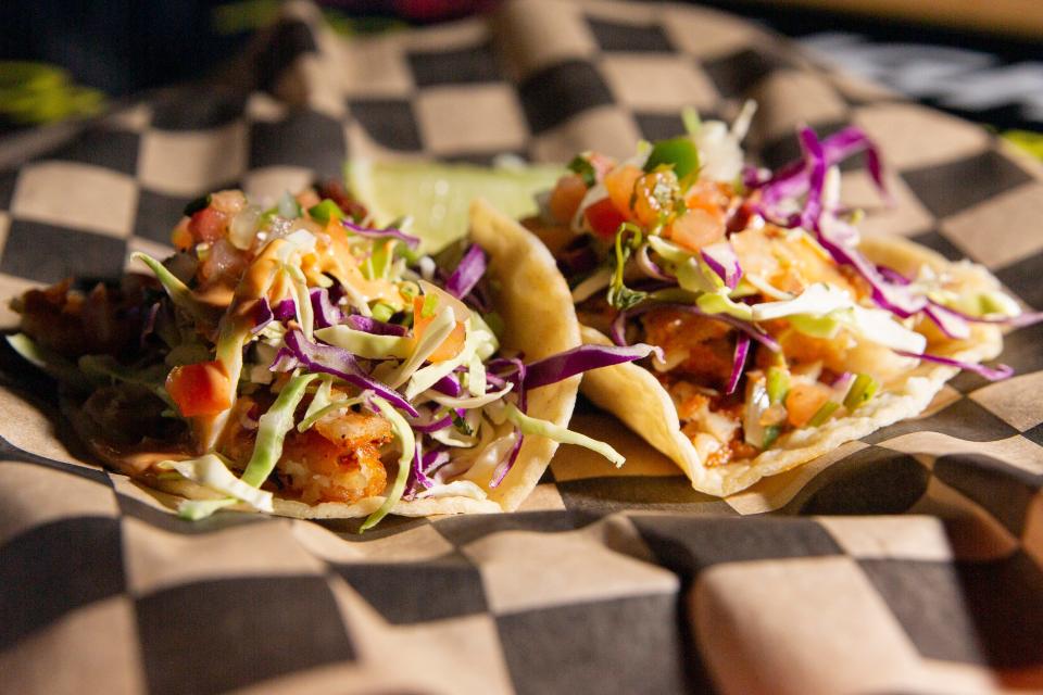 Fish tacos are served at Half Court Sports Bar in Salem, Ore.