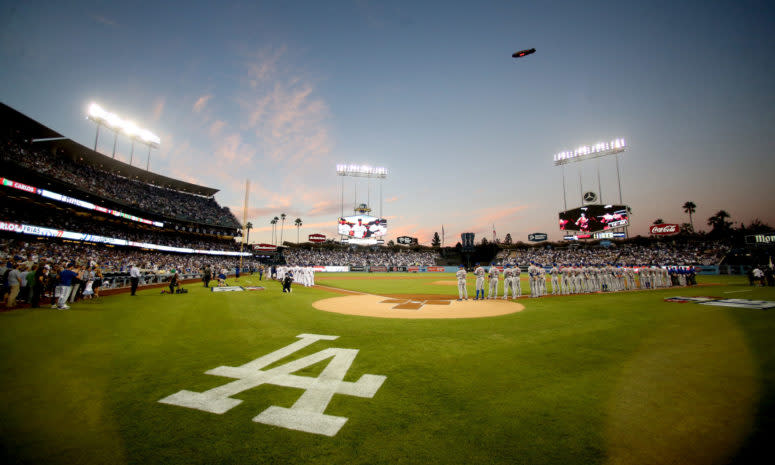 A general view of Dodger Stadium.