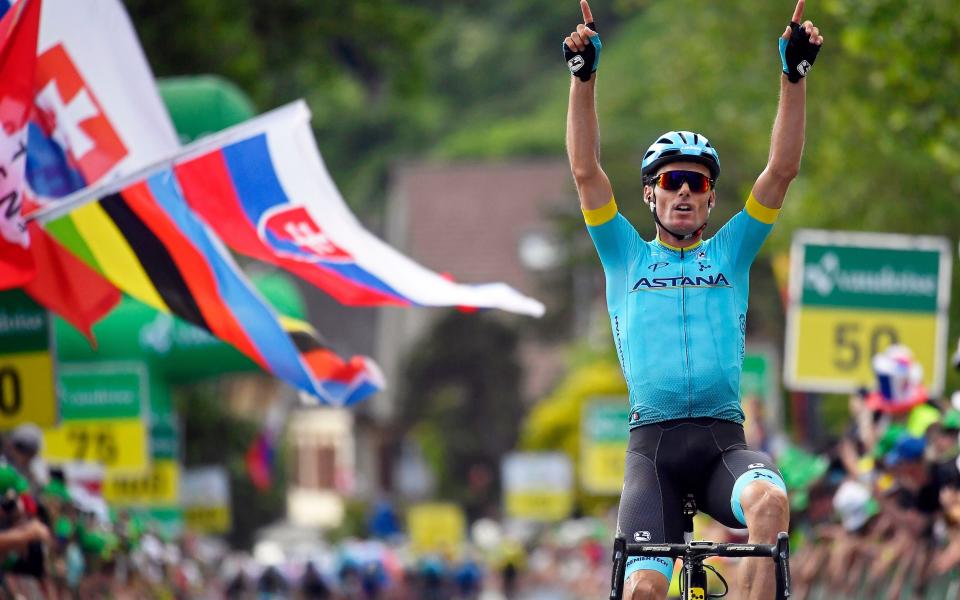 Luis León Sánchez wins stage two at the Tour de Suisse on what was another huge day for his Astana team - EPA