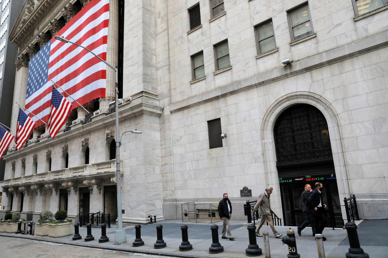 A trader exits the New York Stock Exchange (NYSE) on Election Day in Manhattan, New York City, New York, U.S., November 3, 2020. REUTERS/Andrew Kelly