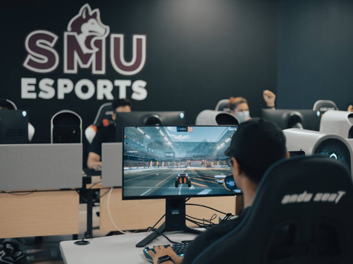 The Esports Arena at Saint Mary's University is set up in a computer lab in the basement of the McNally East building. (Saint Mary's University - image credit)