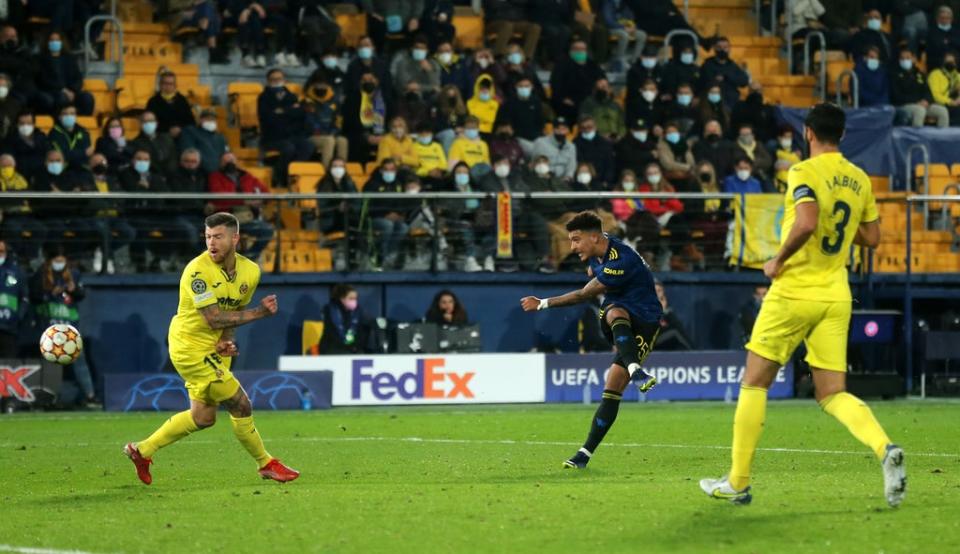 Sancho struck in the last minute of United’s win in Villarreal (Isabel Infantes/PA) (PA Wire)