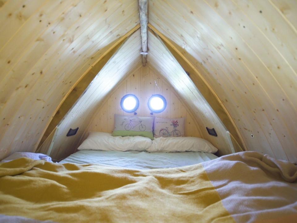 A photo with a view from the mezzanine bedroom