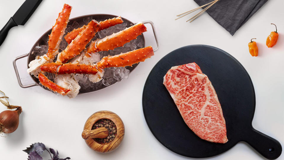 crowd cow alaska king crab a5 wagyu ny strip steak