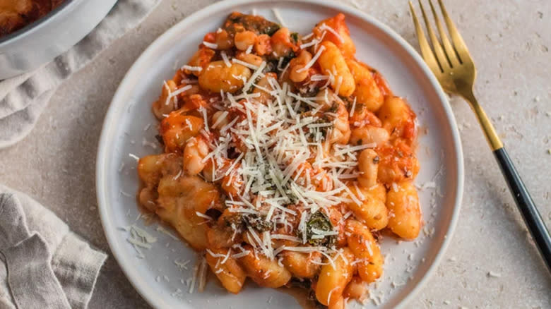 Kale and Parmesan cheese gnocchi