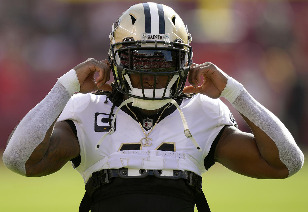 Alvin Kamara #41 of the New Orleans Saints still has fantasy value