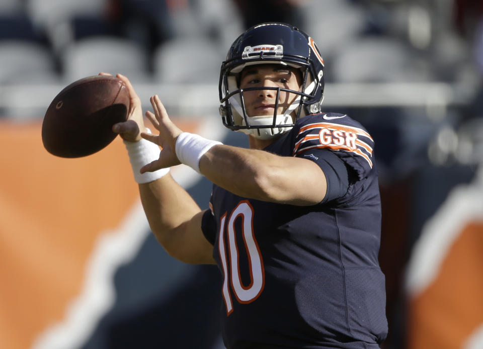 Chicago Bears quarterback Mitchell Trubisky had his ups and downs as a rookie. (AP)