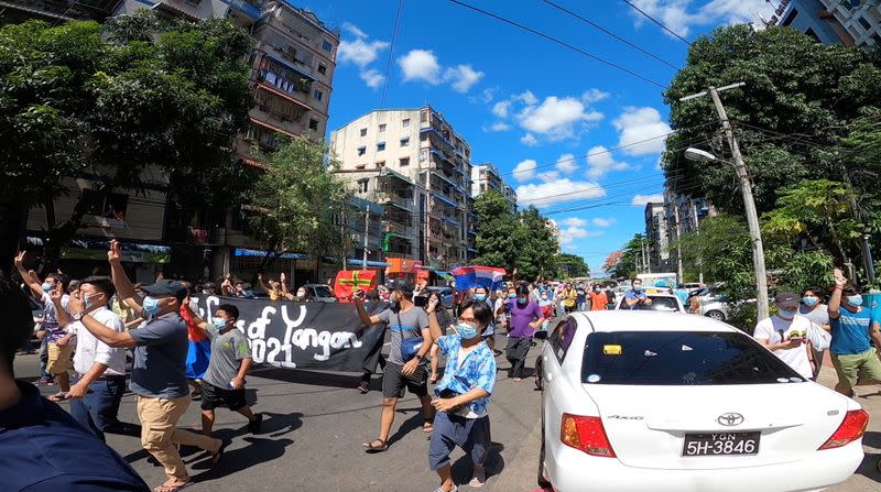 Demonstration against junta in Yangon