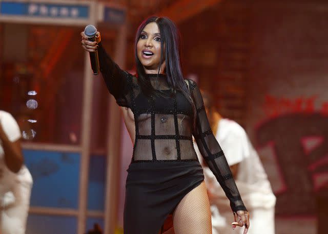 <p>Paras Griffin/Getty</p> Toni Braxton performs in March 2024