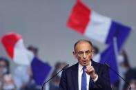 French far-right presidential candidate Zemmour attends a campaign rally in Villepinte