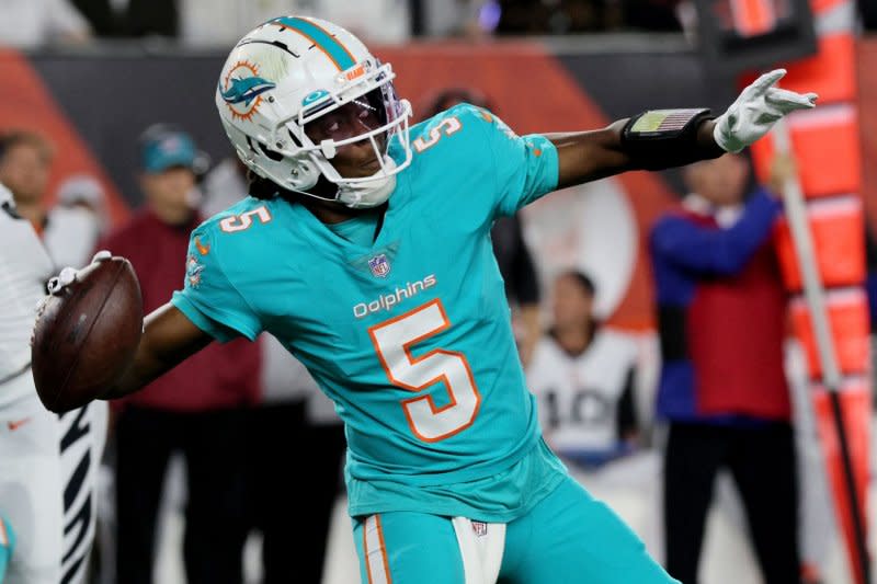 Veteran quarterback Teddy Bridgewater (pictured) played for the Miami Dolphins in 2022, backing up starter Tua Tagovailoa. File Photo by John Sommers II/UPI