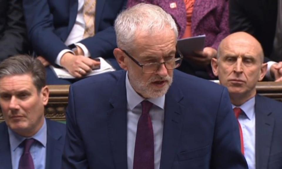 Jeremy Corbyn speaking in the House of Commons