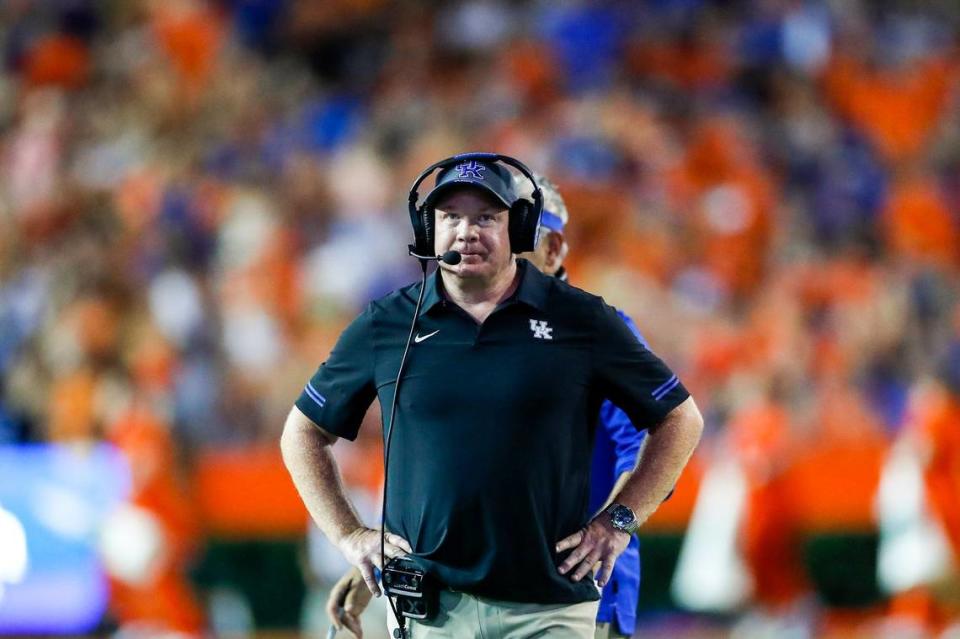 Kentucky football coach Mark Stoops passed Paul “Bear” Bryant as UK’s all-time wins leader when the No. 20 Wildcats upset No. 12 Florida 26-16 last season at “The Swamp.”