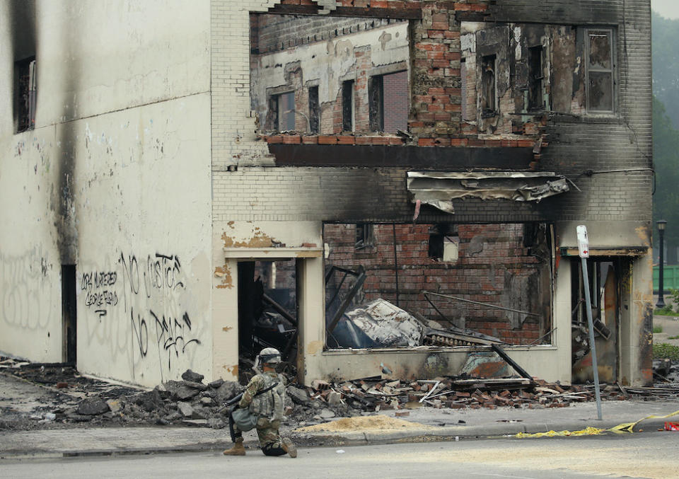 Burned-out building in Minneapolis